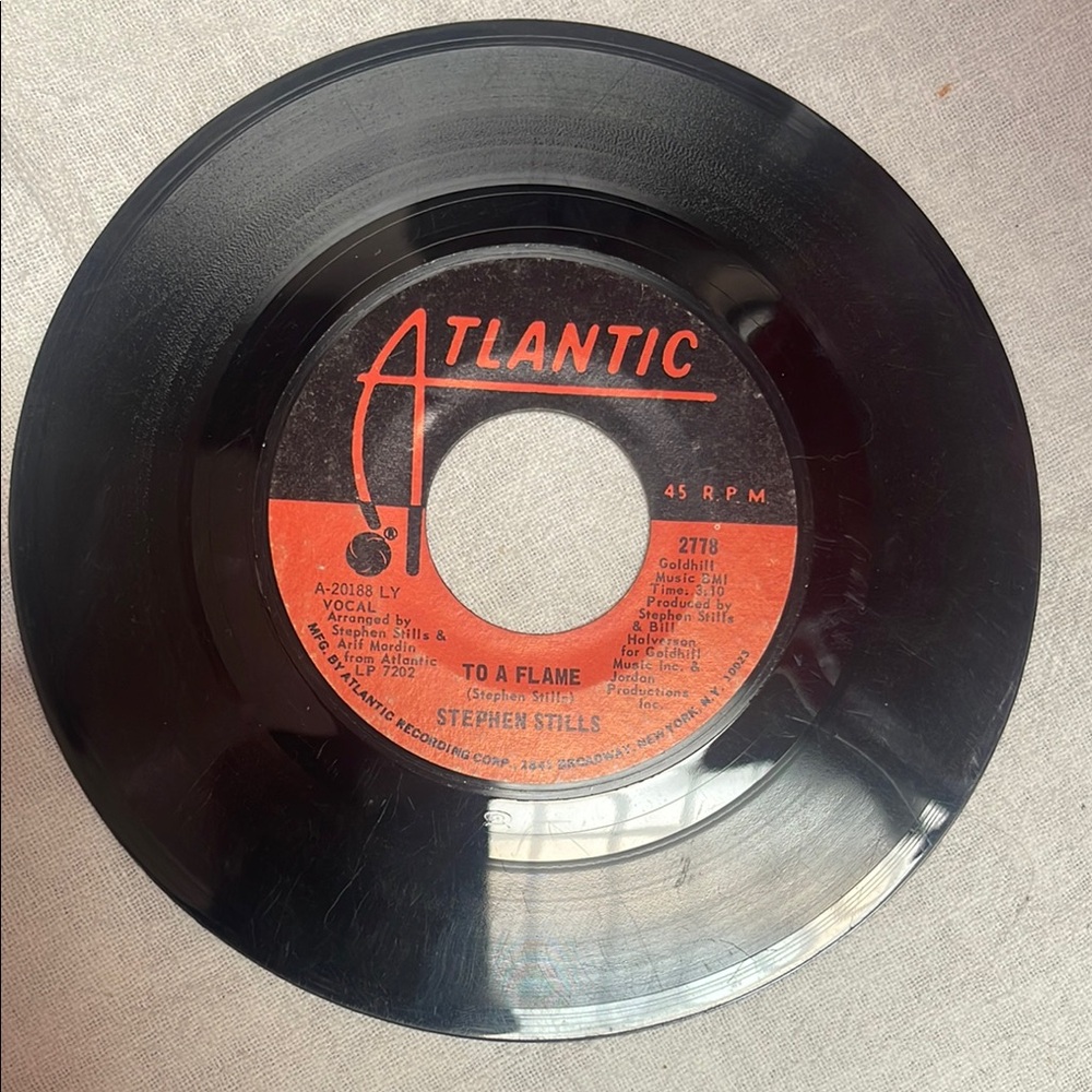 Stephen Stills 45 rpm Atlantic Vinyl Record